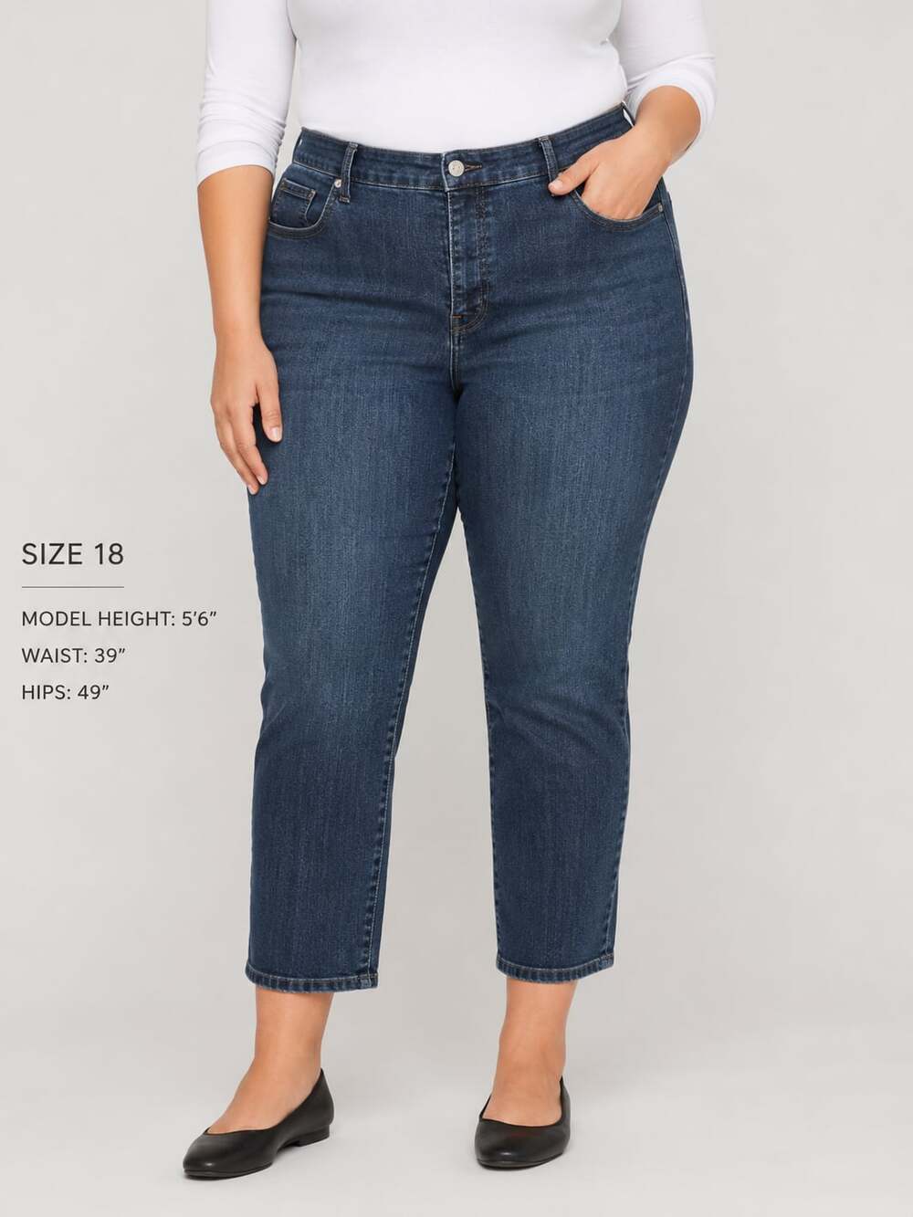 Basic Editions Plus Size Women's High-Rise Slim Leg Jeans Size 18